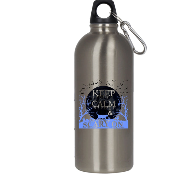 Keep Calm And Scary On 20 oz Stainless Steel Bottle,Funny Halloween Outdoor Sports Water Bottle