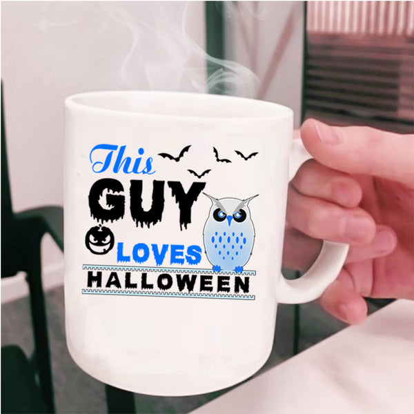 Gift For My Son Coffee Mug, This Guy Loves Halloween Cup
