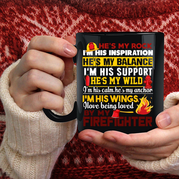 I Love Being Loved By My Firefighter Coffee Mug, Cool Couple Coffee Cup