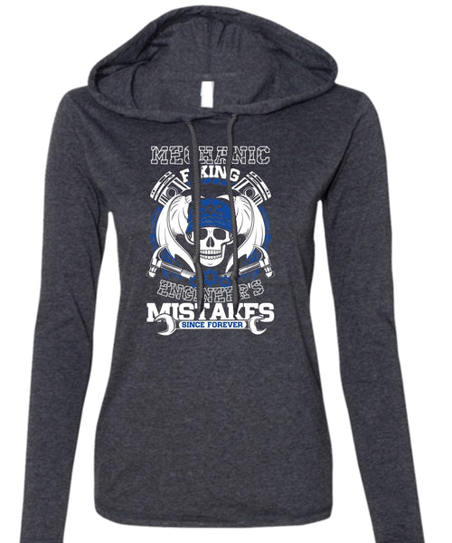 Mechanic Fixing Engineer's T Shirt, Being A Mechanic T Shirt (Anvil Ladies Ringspun Hooded)