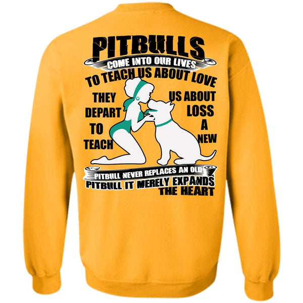 I Love Pit Bull T Shirt, Pit Bulls Come Into Our Lives Sweatshirt