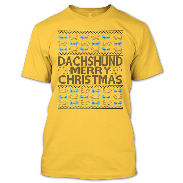 Dachshund Merry Christmas T Shirt, Dachshund Lover T Shirt