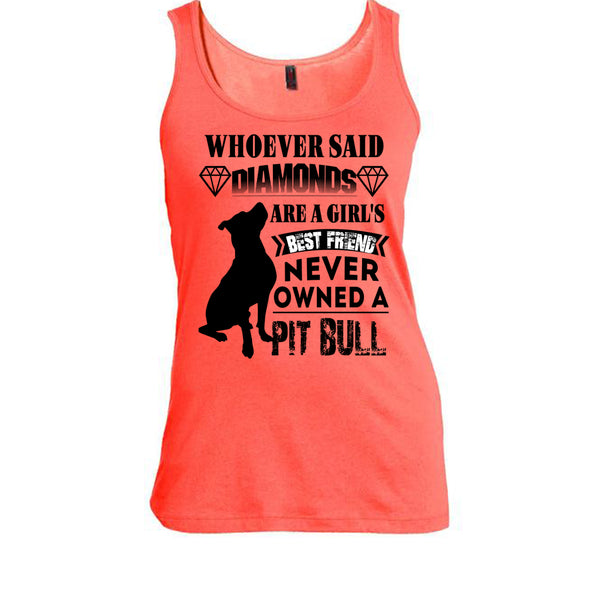 Diamonds Are A Girl's T Shirt, Coolest Pit Bull T Shirt, Awesome t-shirts