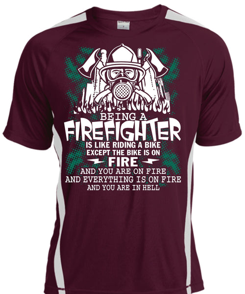 Being A Firefighter T Shirt, Riding A Bike T Shirt, Cool Shirt