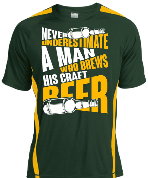 Never Underestimate A Man T Shirt, Brews His Craft Beer T Shirt, Cool Shirt