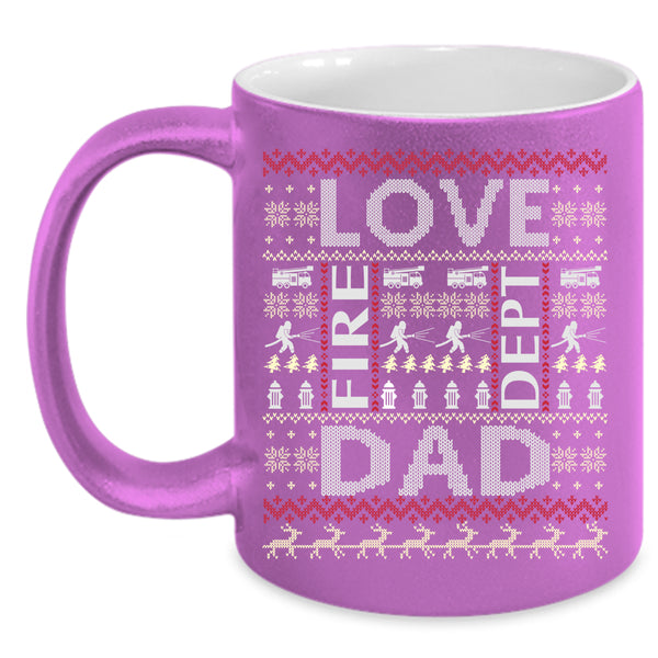 Love Dad Coffee Mug, Cute Firefighter Coffee Cup