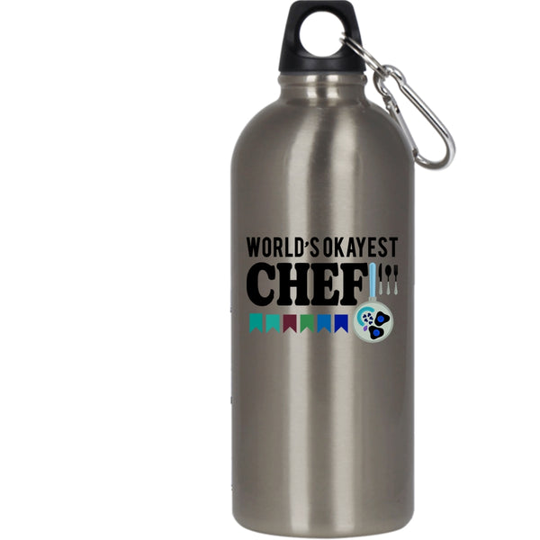 World's Okayest Chef 20 oz Stainless Steel Bottle,Cool Gift For Chef Outdoor Sports Water Bottle