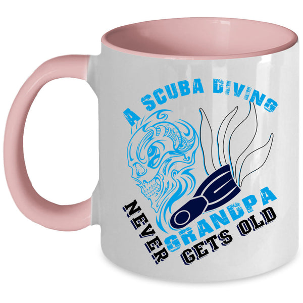 Never Get Old Coffee Mug, A Scuba Diving Grandpa Accent Mug