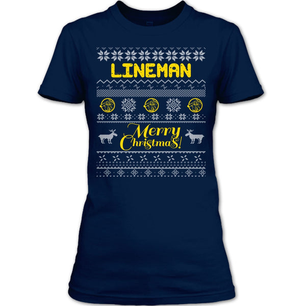 Lineman Merry Christmas T Shirt, Coolest Lineman T Shirt