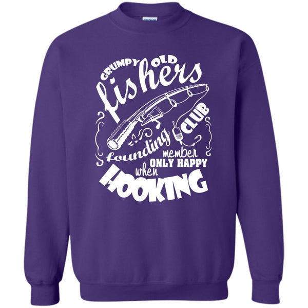Only Happy When Hooking T Shirt, Coolest Fishing Sweatshirt