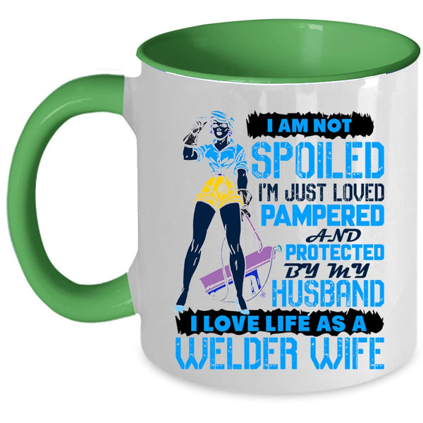 Cool Welder Wife Coffee Mug, I Love Life As A Welder Wife Accent Mug