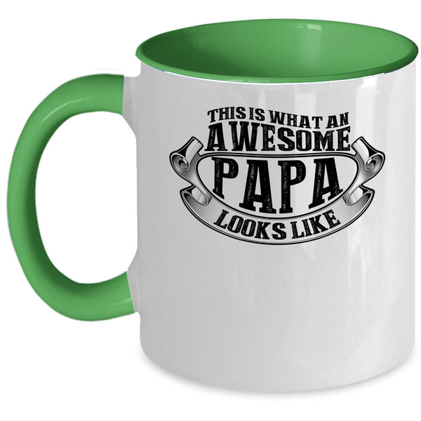Awesome Papa Coffee Mug, What An Awesome Papa Looks Like Accent Mug