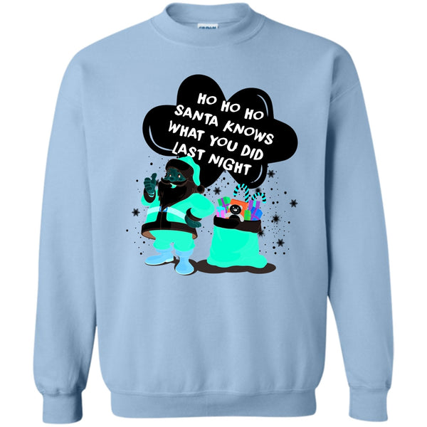 Merry Christmas T Shirt, Santa Knows What You Did Last Night Sweatshirt