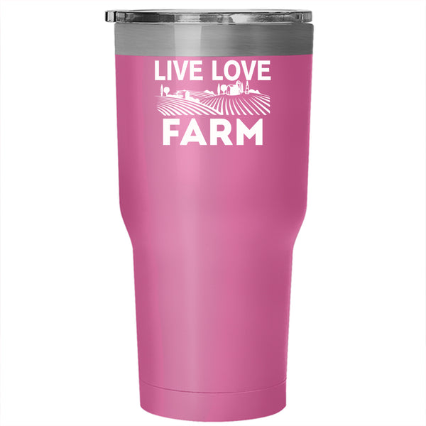 Live Love Farm Tumbler 30 oz Stainless Steel, I Love Farming Travel Mug