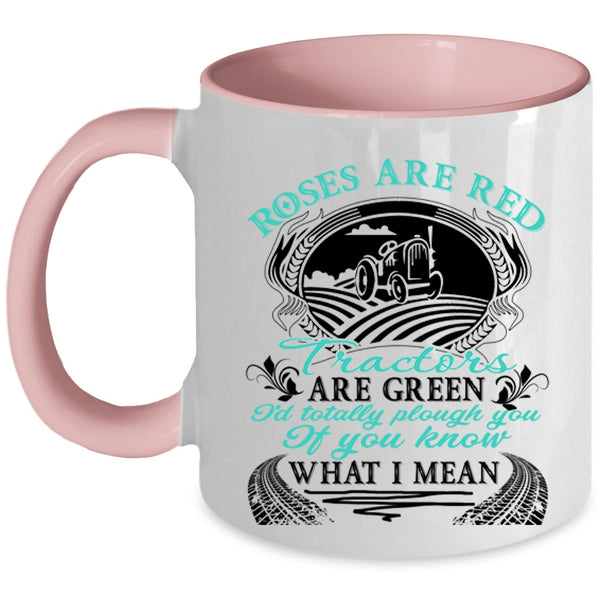 Tractors Are Green Coffee Mug, Roses Are Red Accent Mug