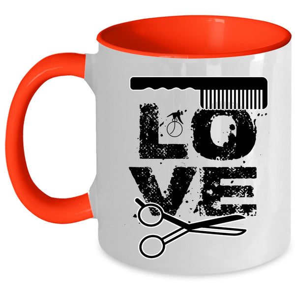 Cute Gift For Hairstylist Coffee Mug, Love Hairstylist Accent Mug