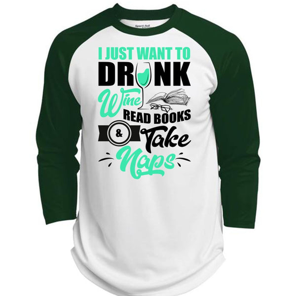 I Just Want To Drink Wine T Shirt, I Love Wine T Shirt, Awesome T-Shirts  (Polyester Game Baseball Jersey)