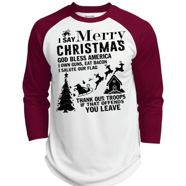 I Say Merry Christmas T Shirt, I Love Christmas T Shirt, Awesome T-Shirts  (Polyester Game Baseball Jersey)