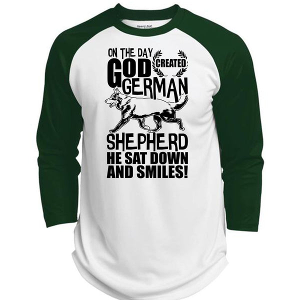 God Created German Shepherd T Shirt, I Love Dog T Shirt, Awesome T-Shirts  (Polyester Game Baseball Jersey)