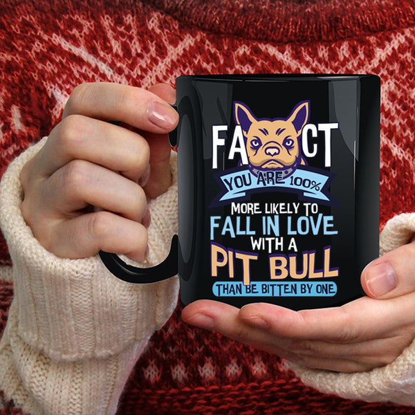 Fall In Love With A Pit Bull Coffee Mug, Cute Pit Bull Lovers Coffee Cup