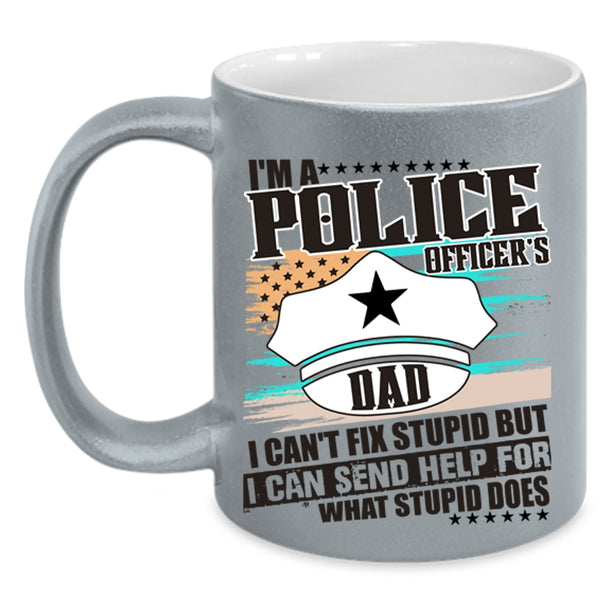 Awesome Police Officer's Dad Coffee Mug, I'm A Police Officer's Dad Accent Mug