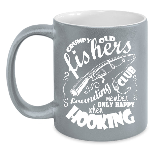 Grumpy Old Fishers Founding Club Coffee Mug, Funny Fishing Coffee Cup