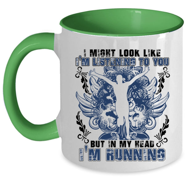 Awesome Runner Coffee Mug, In My Head I'm Running Accent Mug