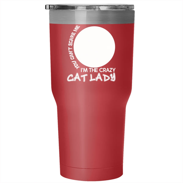 I'm The Crazy Cat Lady Tumbler 30 oz Stainless Steel, Cool Halloween Travel Mug