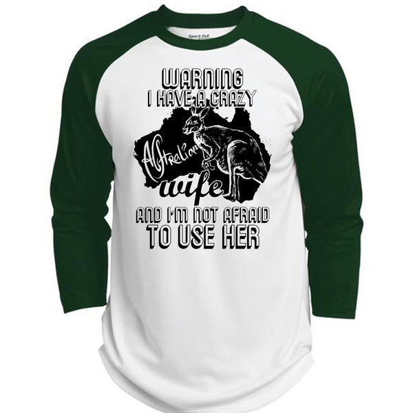 I Have A Crazy Australian Wife T Shirt, I Love Wife T Shirt, Awesome T-Shirts  (Polyester Game Baseball Jersey)