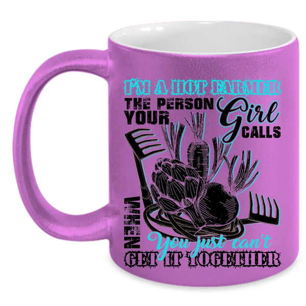 Cool Gift For Mom Coffee Mug, I'm A Hot Farmer Accent Mug