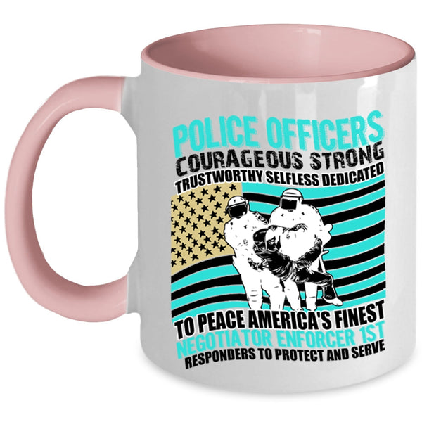 Cute Police Officer Coffee Mug, Police Officers Courageous Strong Accent Mug