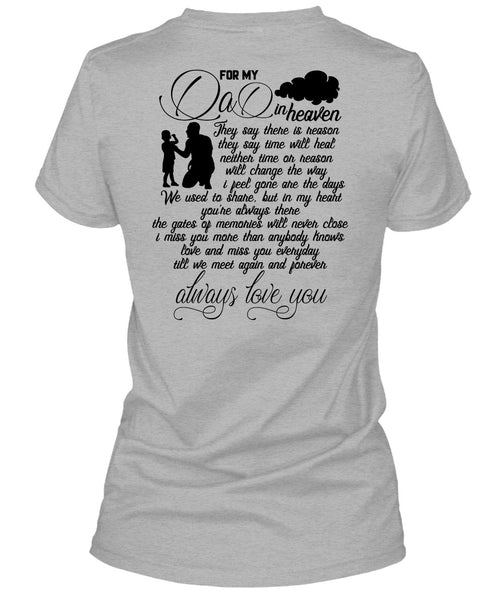 For My Dad In Heaven T Shirt, I Love Dad T Shirt