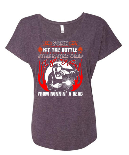 I Get My Fix T Shirt, Being A Welder T Shirt, Cool Shirt (Ladies' Triblend Dolman Sleeve)