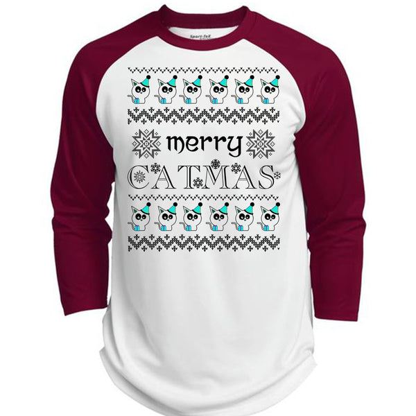 Merry Catmas T Shirt, Happy New Year T Shirt, Awesome T-Shirts  (Polyester Game Baseball Jersey)