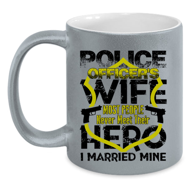 I Married Policeman Coffee Mug, Police Officer's Wife Accent Mug