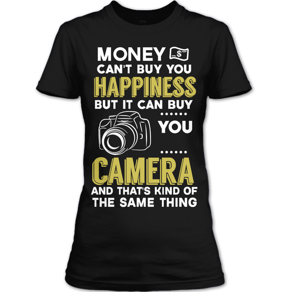 A black t-shirt with the shopify logo