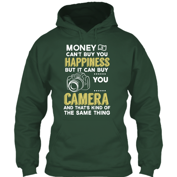 A black t-shirt with the shopify logo