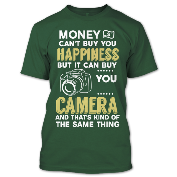 A black t-shirt with the shopify logo