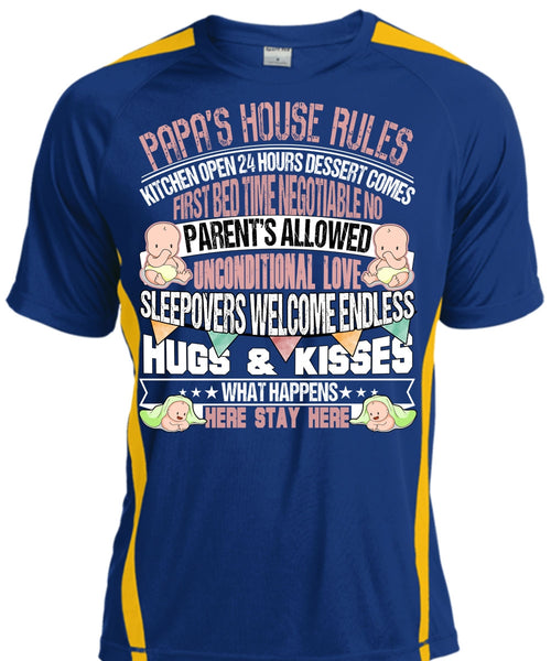 Papa's House Rules T Shirt, Hugs And Kisses T Shirt, Cool Shirt