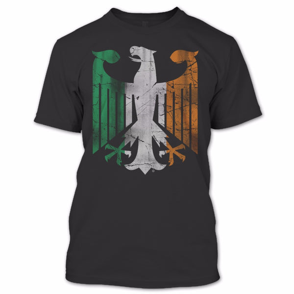 A black t-shirt with the shopify logo