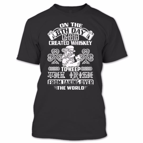 A black t-shirt with the shopify logo