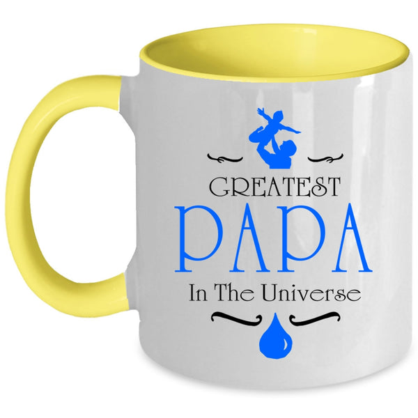 Best Gift For My Husband Coffee Mug, Greatest Papa In The Universe Accent Mug