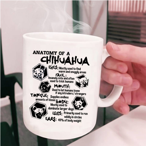 Chihuahua Lovers Coffee Mug, Anatomy Of A Chihuahua Cup