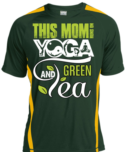 This Mom Runs On Yoga T Shirt, Green Tea T Shirt, Cool Shirt