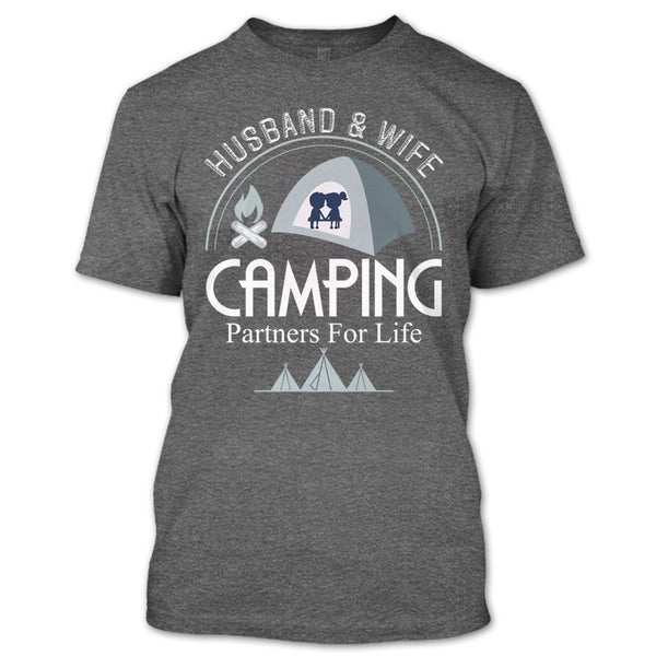 Husband & Wife T Shirt, Camping Partners For Life T Shirt