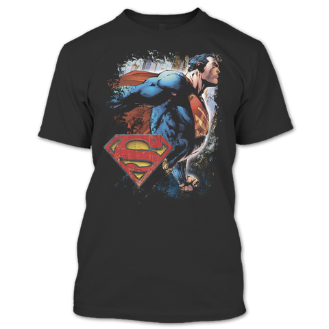 A black t-shirt with the shopify logo