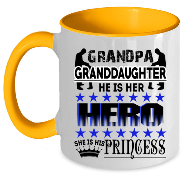 Cool Gift For Grandpa Coffee Mug, Grandpa And Granddaughter Accent Mug