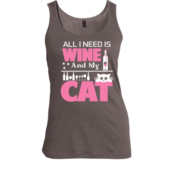 All I Need Is Wine And My Cat Shirt, Cool Cat Shirt