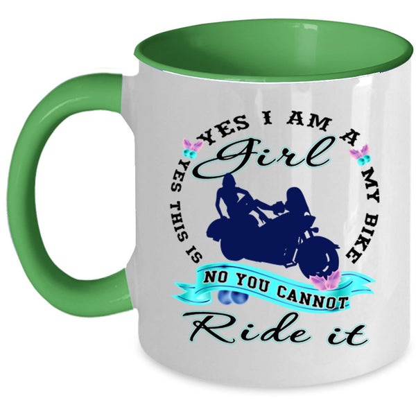 Yes This Is My Bike Coffee Mug, Yes I Am A Girl Accent Mug