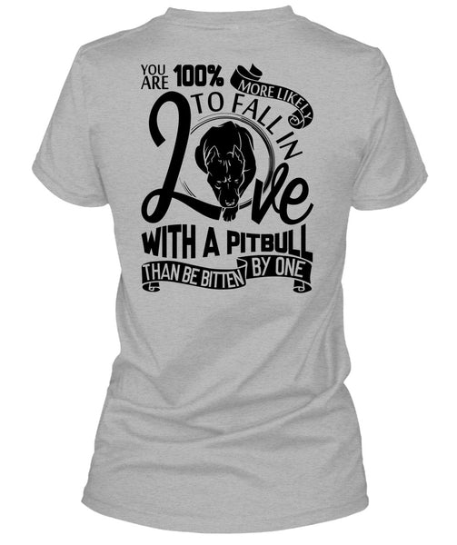 Fall In Love With A Pit Bull T Shirt, I Love Dog T Shirt